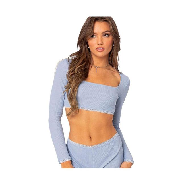 Womens Grwm waffle crop top Product Image