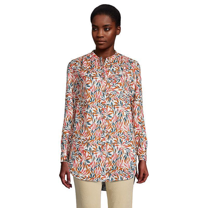 Womens Lands End Linen A-Line Tunic Shirt Multicolor Product Image