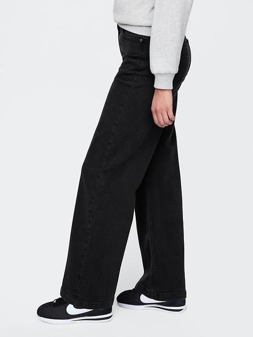 Curvy High Rise Stride Wide-Leg Jeans Product Image