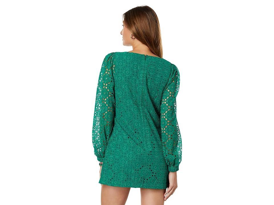 Lilly Pulitzer Sarina Square Neck Romper (Evergreen Oversized Diamond Leaf Eyelet) Women's Jumpsuit & Rompers One Piece Product Image