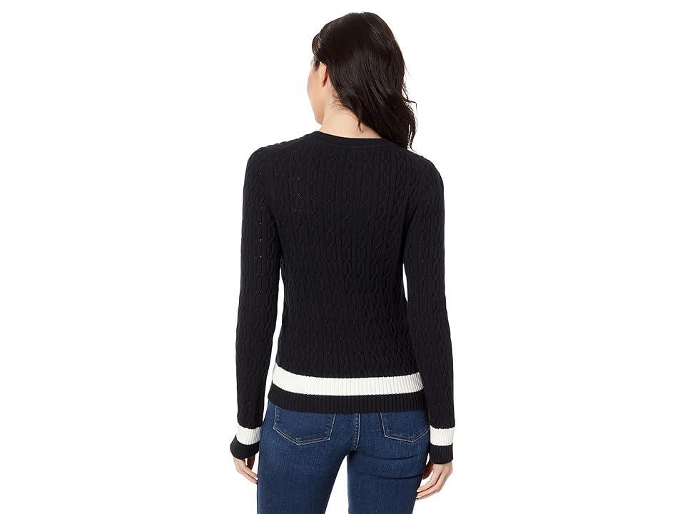 Tommy Hilfiger Crew Neck Cable Sweater (Sky Capt Multi) Women's Sweater Product Image