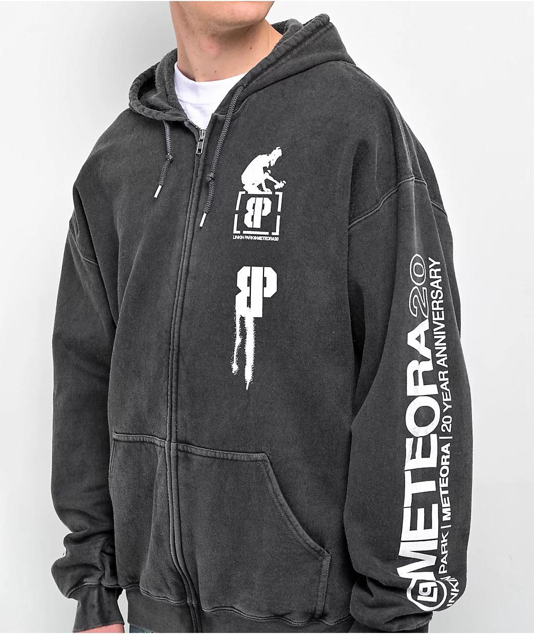 Brooklyn Projects x Linkin Park Overspray Black Wash Zip Hoodie Product Image