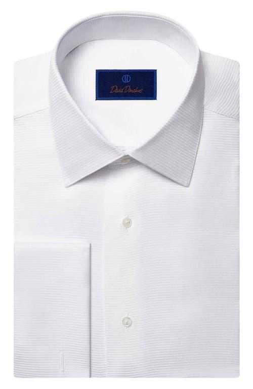 David Donahue Trim Fit Horizontal Rib French Cuff Formal Shirt Product Image