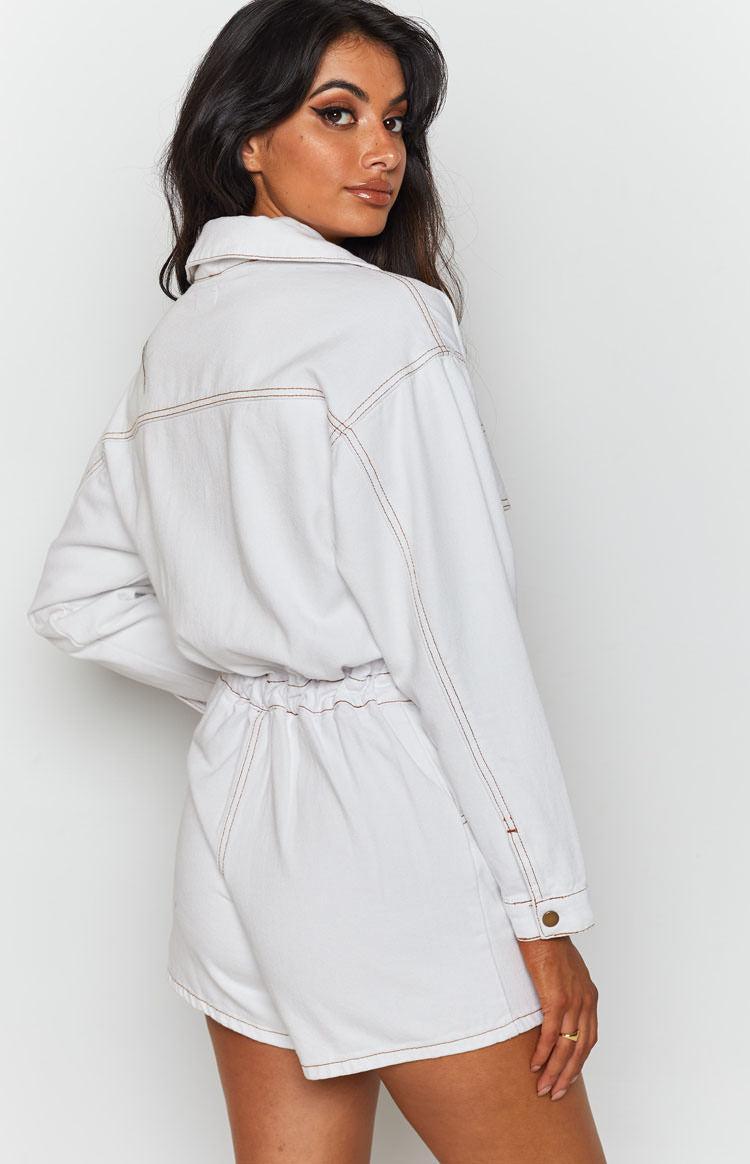 Lizzo Denim Jumpsuit Cream Product Image