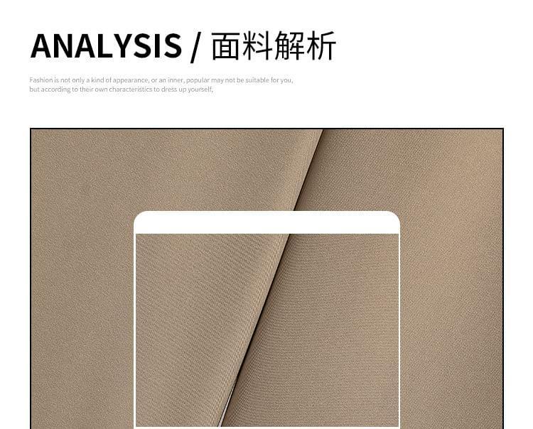 High Waist Plain Mock Two-Piece Straight Leg Pants Product Image