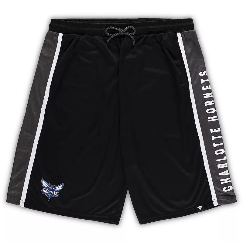 Mens Fanatics Branded Black Charlotte Hornets Big & Tall Referee Iconic Mesh Shorts Product Image