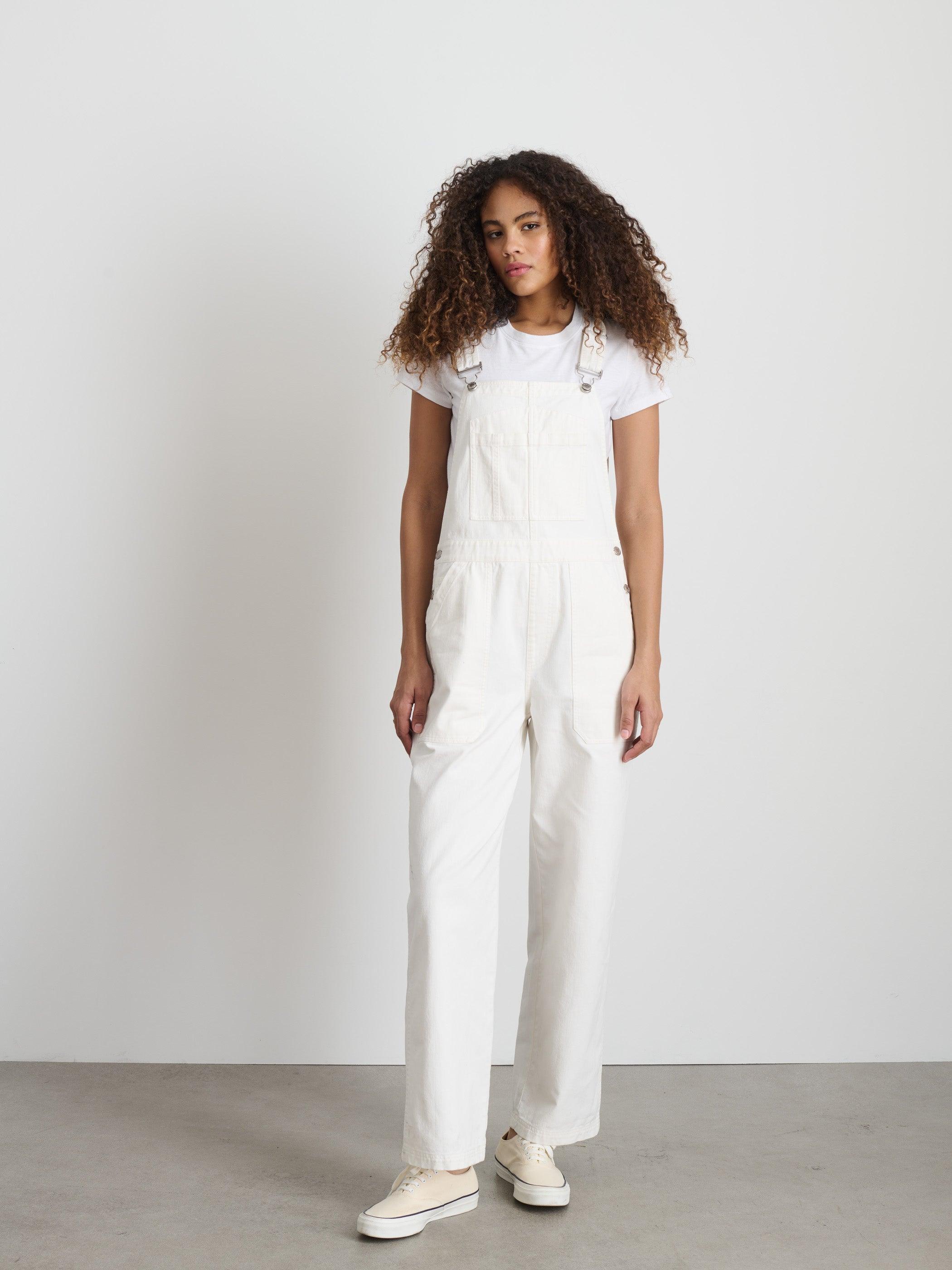 Lili Overall in White Denim Female Product Image