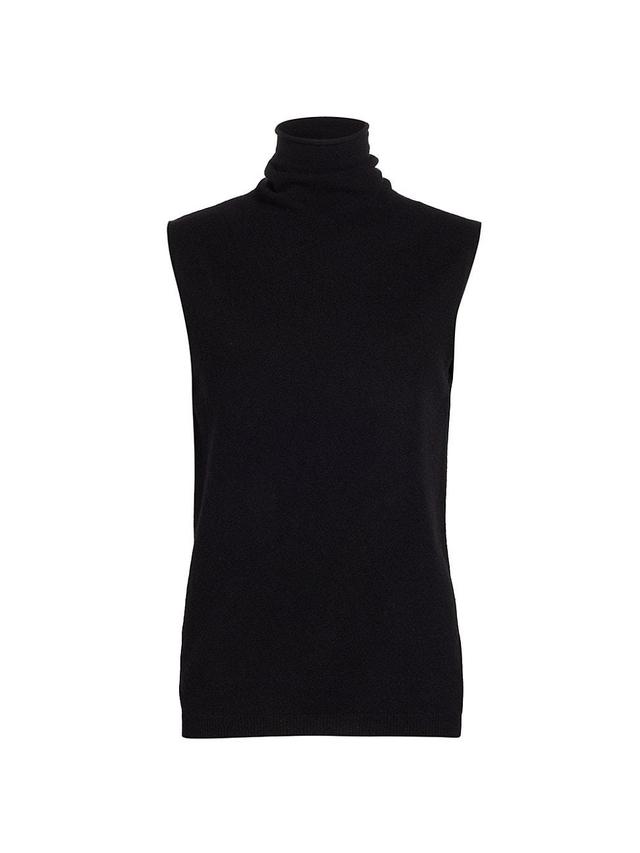 Womens Sleeveless CashmereTurtleneck Sweater Vest Product Image