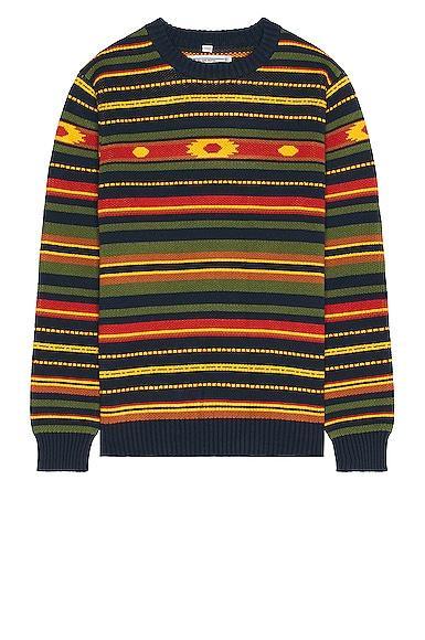 Schott NYC Multistripe Sweater in Green Product Image