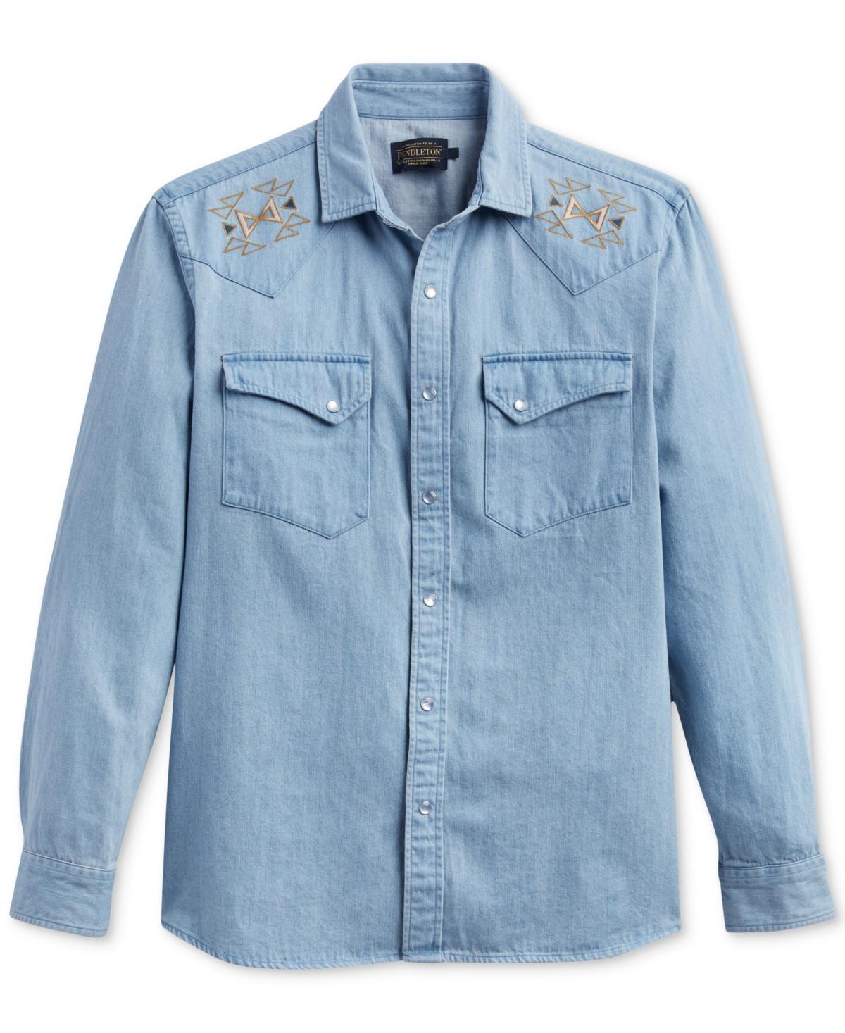 Pendleton Chandler Denim Long Sleeve Woven Shirt Product Image