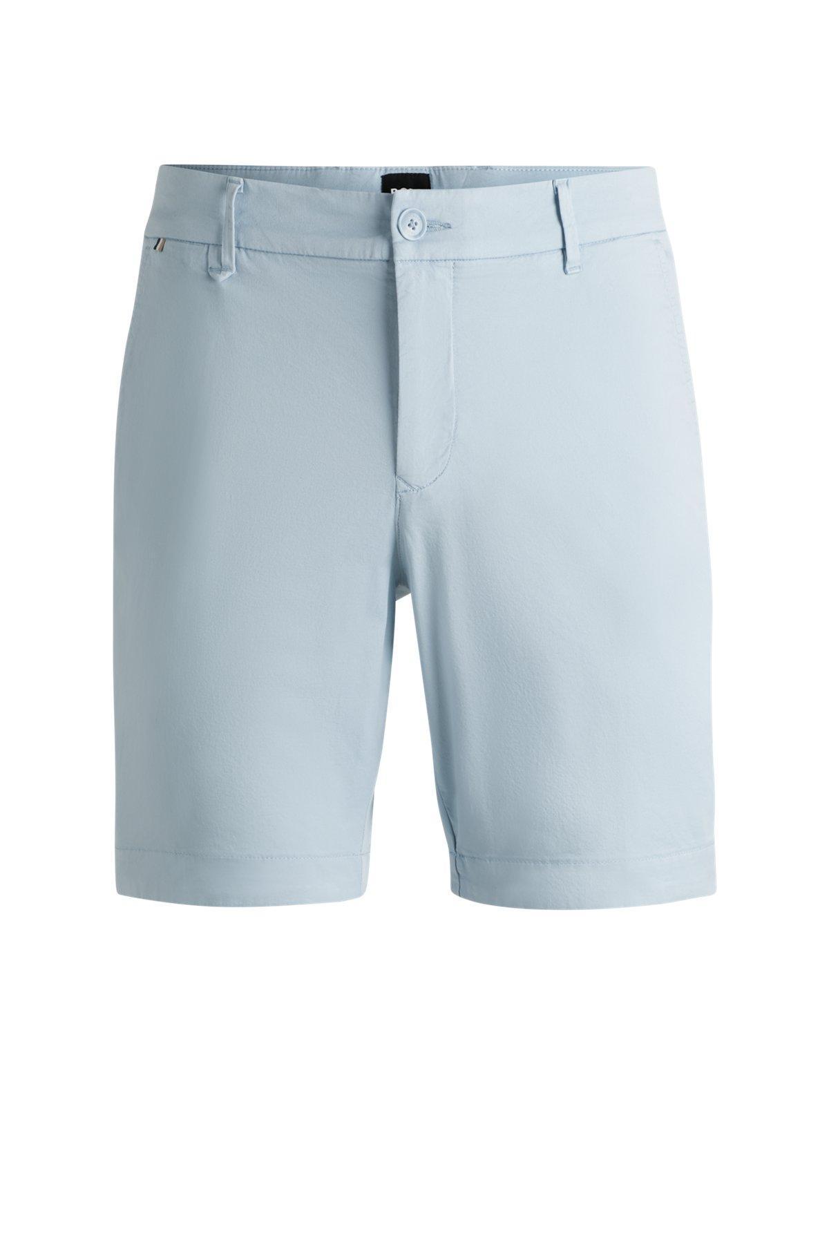 Slim-fit shorts in stretch-cotton twill Product Image