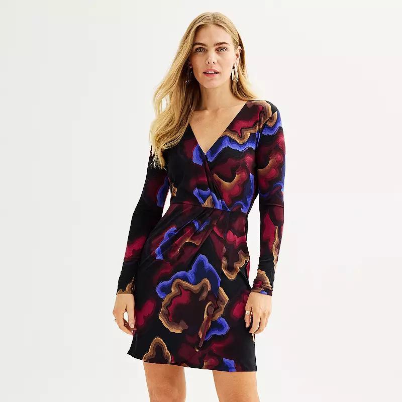 Womens Nine West Long Sleeve Wrap Dress Product Image