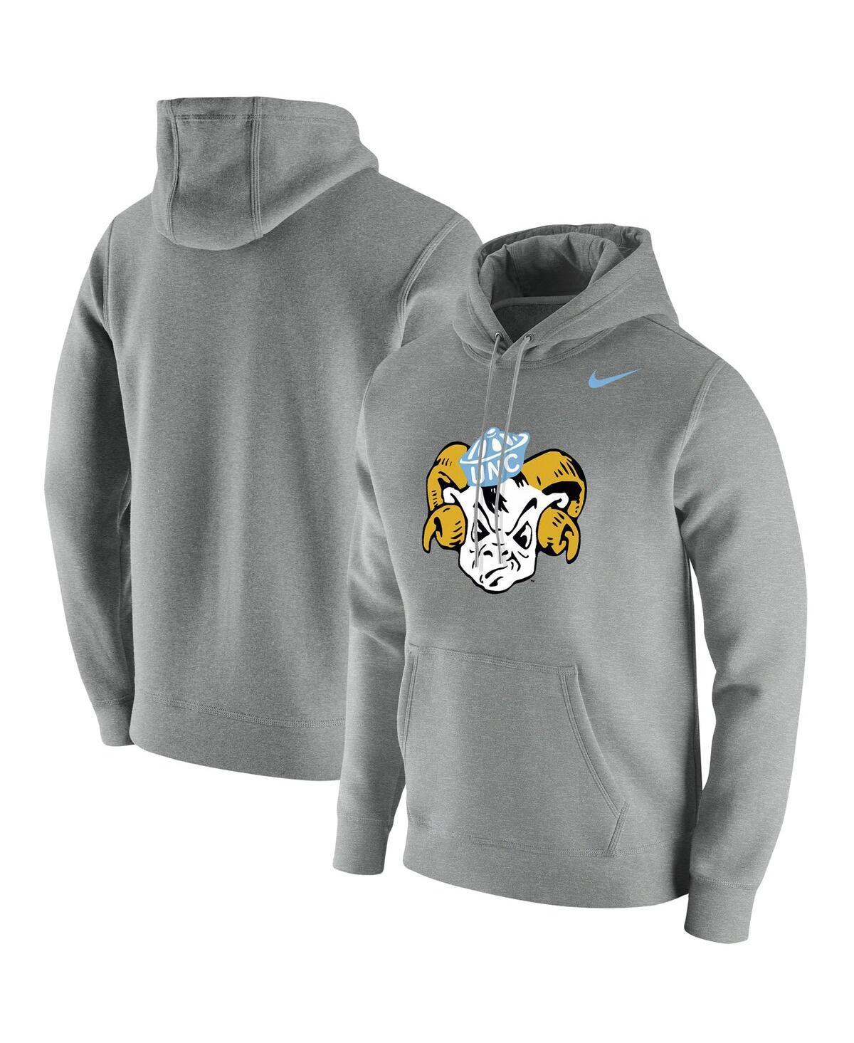 Mens Nike Heathered Gray North Carolina Tar Heels Vintage-Like School Logo Pullover Hoodie Product Image