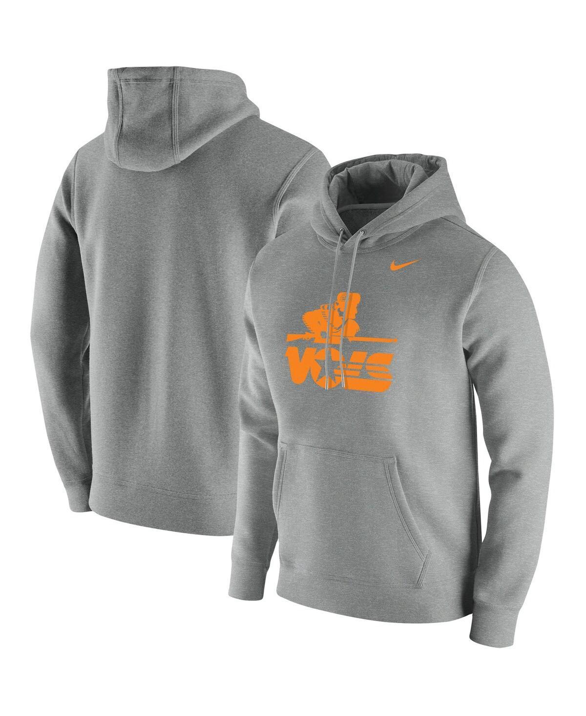 NIKE Men's  Heathered Gray Tennessee Volunteers Vintage-inspired School Logo Pullover Hoodie Product Image