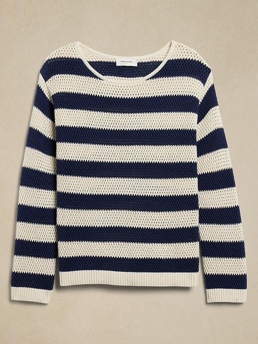 Open-Stitch Bell-Sleeve Sweater Product Image