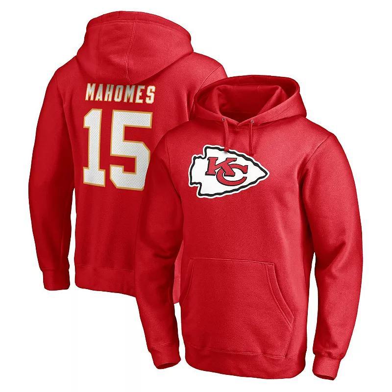 Mens Fanatics Branded Patrick Mahomes Kansas City Chiefs Player Icon Name & Number Pullover Hoodie Product Image