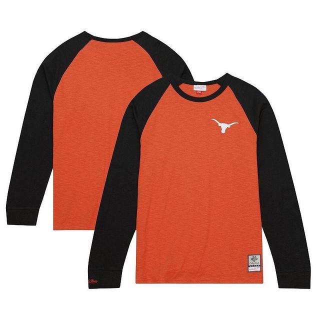 Mens Mitchell & Ness Orange Texas Longhorns Legendary Slub Raglan Long Sleeve T-shirt Product Image