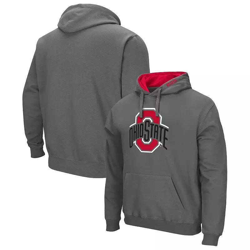 Mens Colosseum Ole Miss Rebels Arch & Logo 3.0 Pullover Hoodie Grey Product Image