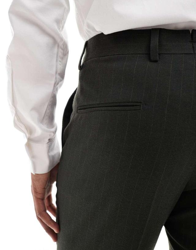 Shelby and Sons tailored slim pant khaki pinstripe - part of a set Product Image