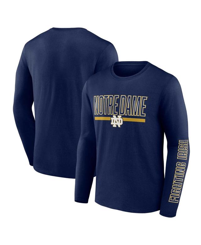 Mens Profile Navy Notre Dame Fighting Irish Big and Tall Two-Hit Graphic Long Sleeve T-shirt Product Image