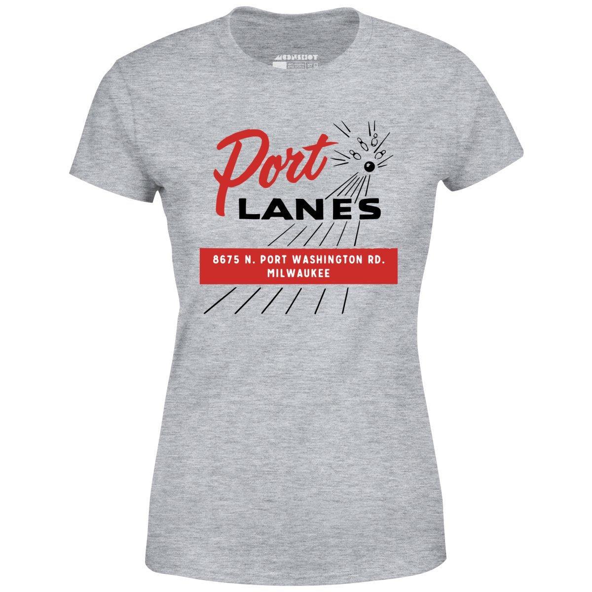 Port Lanes - Milwaukee, WI - Vintage Bowling Alley - Women's T-Shirt Female Product Image