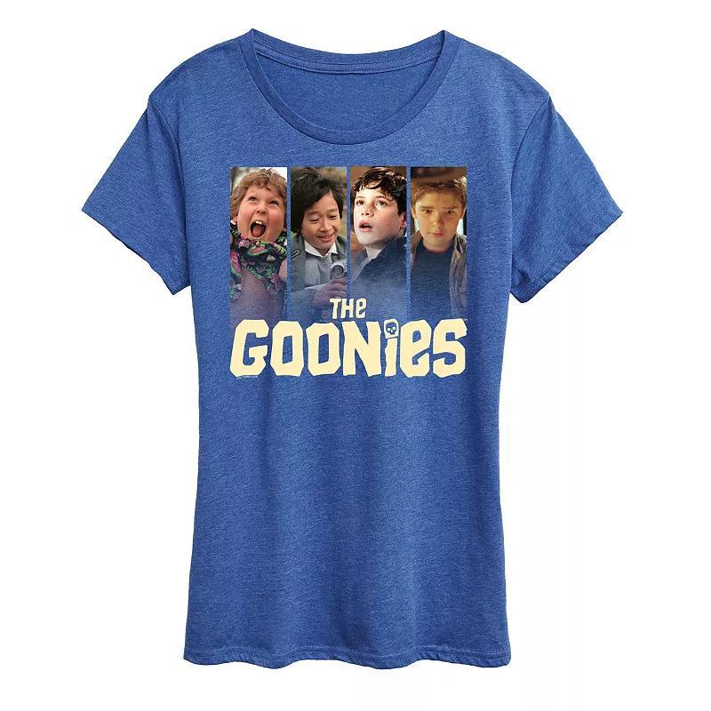 Womens The Goonies Group Graphic Tee Grey Royal Blue Product Image