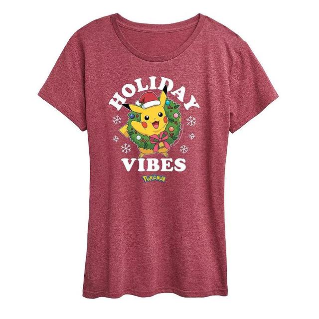 Womens Pokemon Pikachu Holiday Vibes Tee Product Image