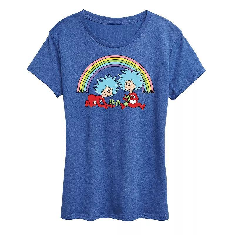 Womens Dr. Seuss Thing 1 & 2 Rainbow Graphic Tee Product Image