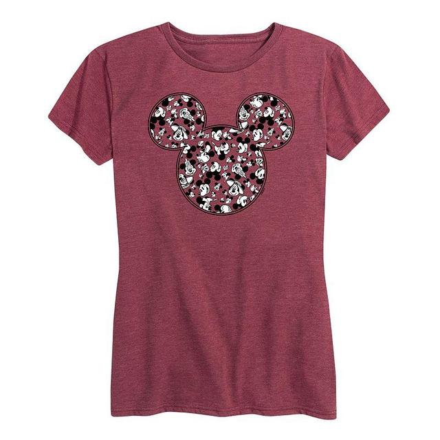 Disneys Mickey Mouse Womens Meta Graphic Tee Grey Dark Red Product Image