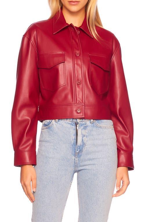 Susana Monaco Faux Leather Crop Cargo Jacket Product Image