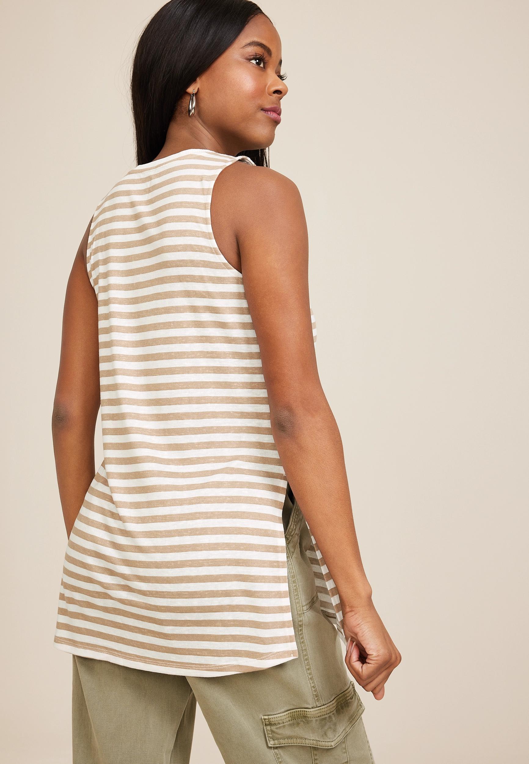 24/7 Striped Tunic Tank Top Product Image