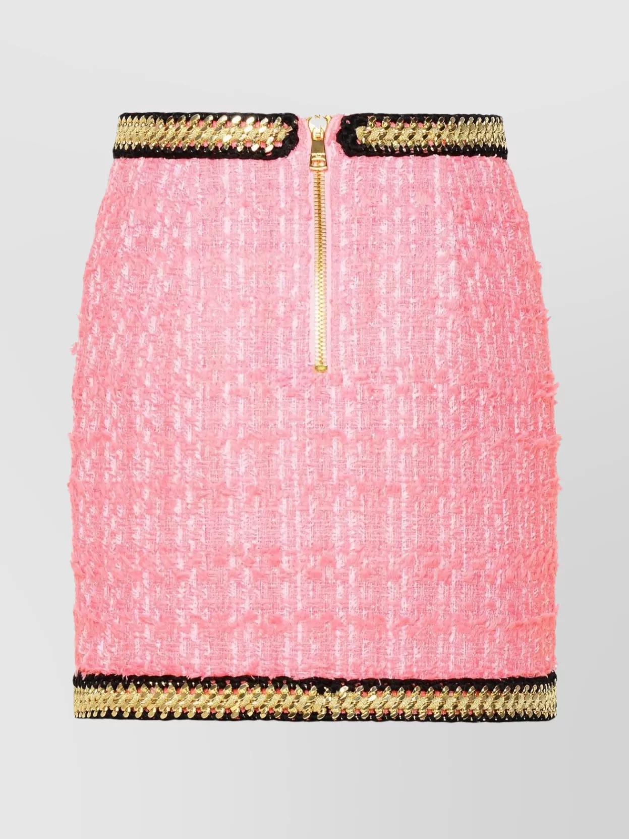 Cotton Blend Miniskirt Back Pocket In Pink Product Image