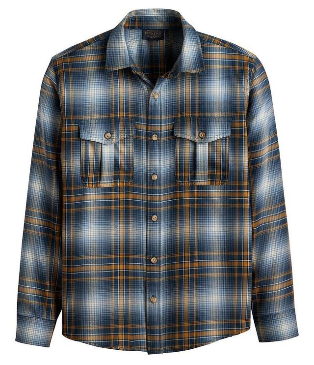 Pendleton Harrison Ombre Plaid Merino Wool Long Sleeve Shirt Product Image