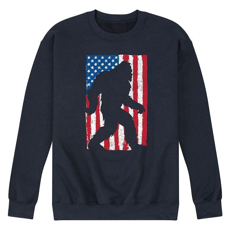 Mens Sasquatch Flag Graphic Fleece Sweatshirt Blue Product Image