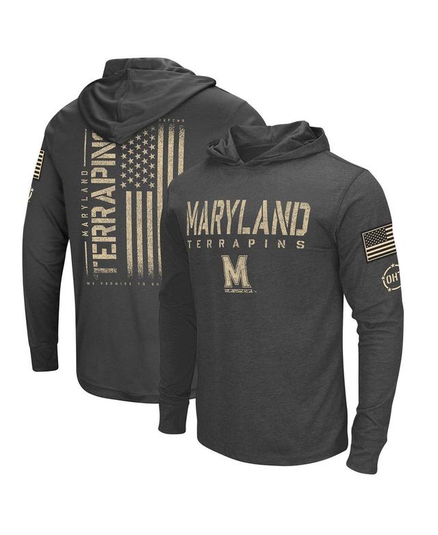 Mens Colosseum Charcoal Auburn Tigers Team OHT Military Appreciation Hoodie Long Sleeve T-Shirt Product Image