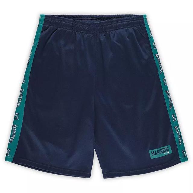 Mens Profile Seattle Mariners Big & Tall Fleece Shorts Blue Product Image