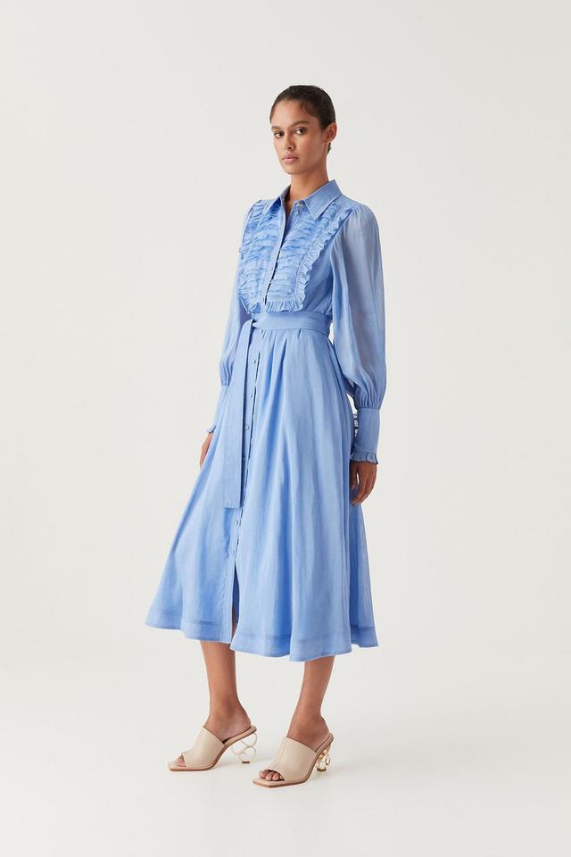 Iris Pleated Bib Midi Dress Product Image