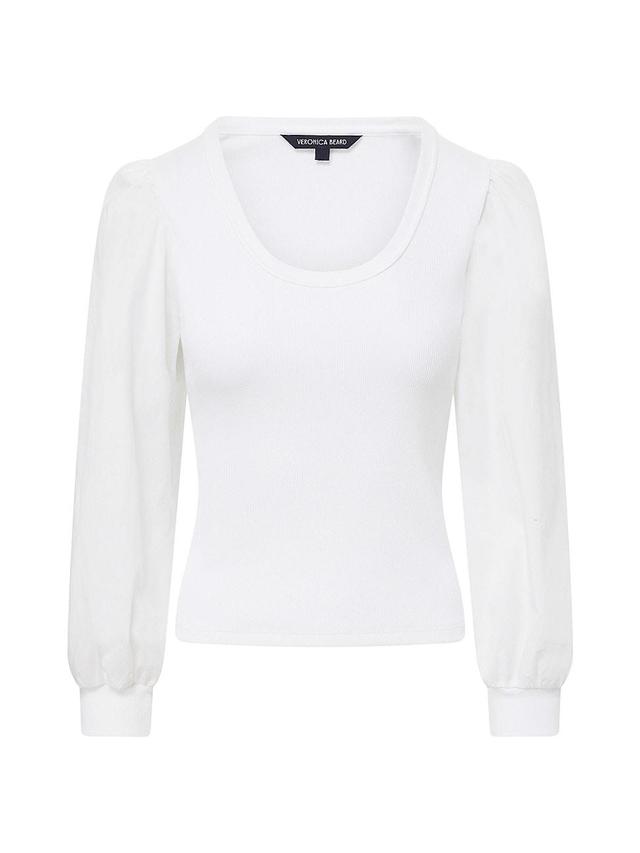 Womens Anabel Pima Cotton-Blend Puff-Sleeve Top Product Image