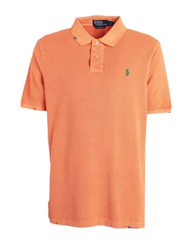 POLO RALPH LAUREN Man Polo Shirt Orange Size L Cotton Product Image