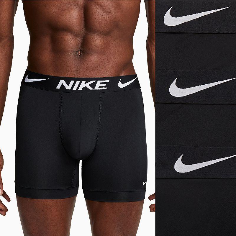 Nike Dri-FIT Essential Micro 3 pack boxer briefs in black Product Image