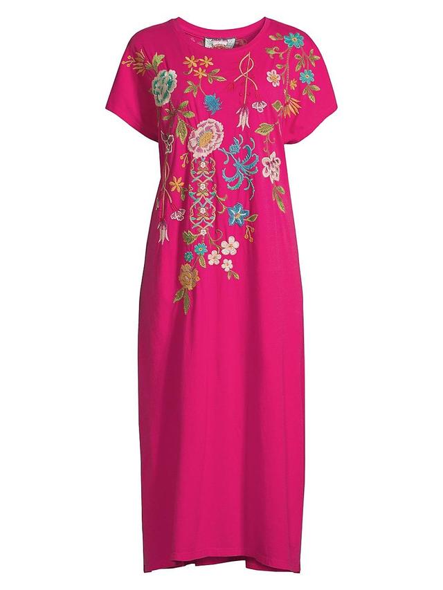 Womens Sheri Embroidered Cotton T-Shirt Dress Product Image