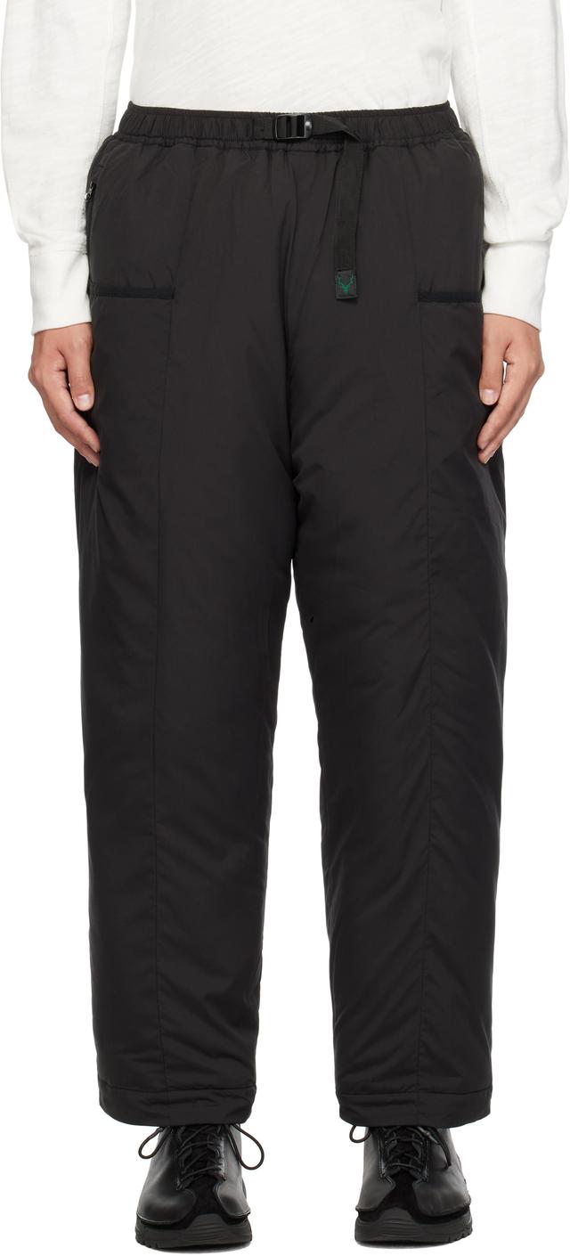 Black Insulator Belted Trousers Product Image