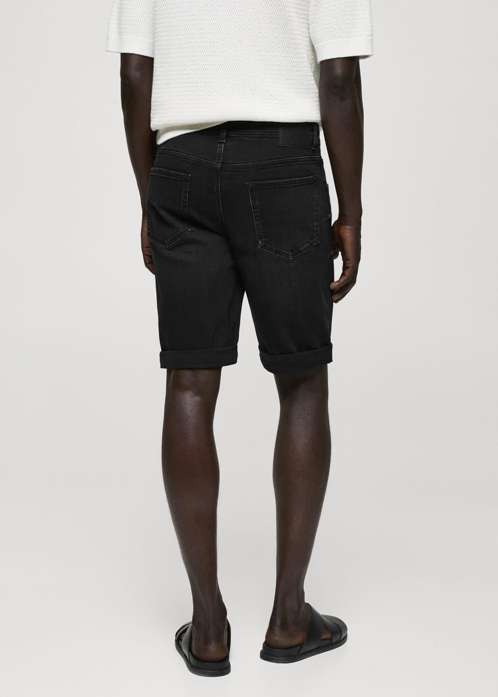 MANGO MAN - Slim-fit denim bermuda shorts black denimMen Product Image