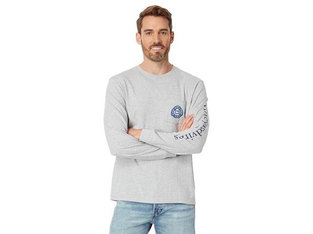 Vineyard Vines Usa Buoys Long Sleeve Pocket Tee (Grey Heather) Men's Clothing Product Image