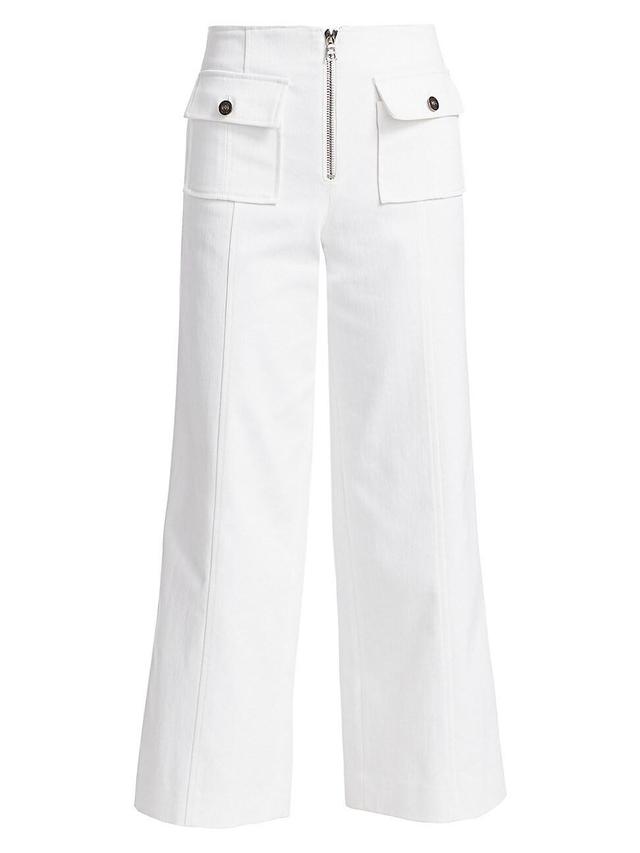 Womens Azure Cropped Wide-Leg Pants Product Image