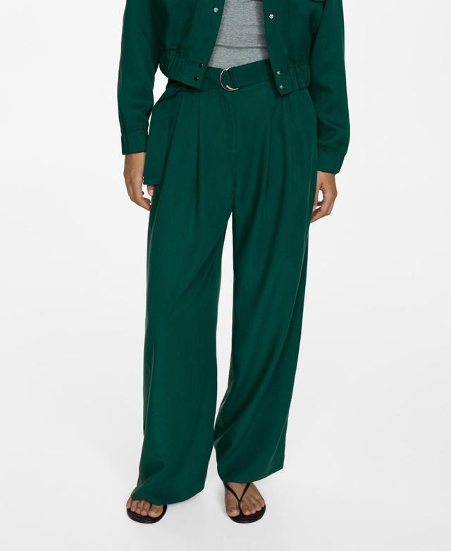 Mango Womens Belted Lyocell Pants Product Image