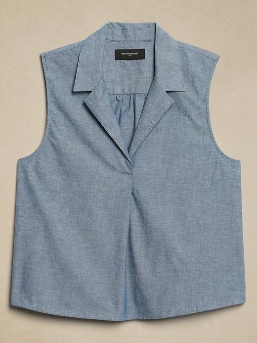 Collared Chambray Top Product Image