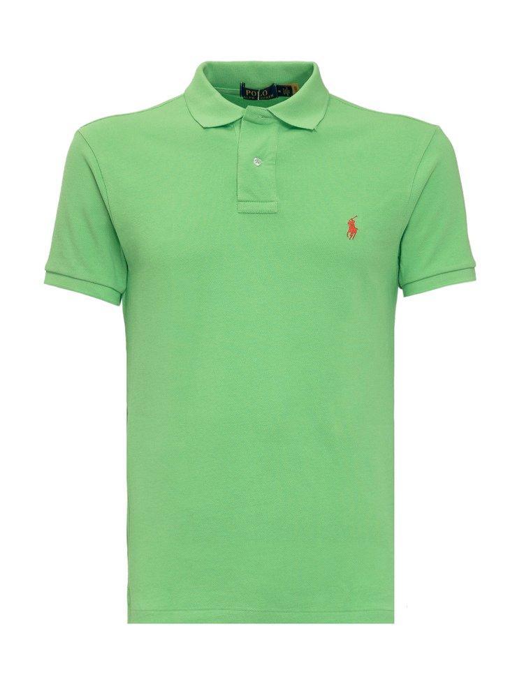 Slim Fit Cotton Polo Shirt Cruise Lime  In Green Product Image