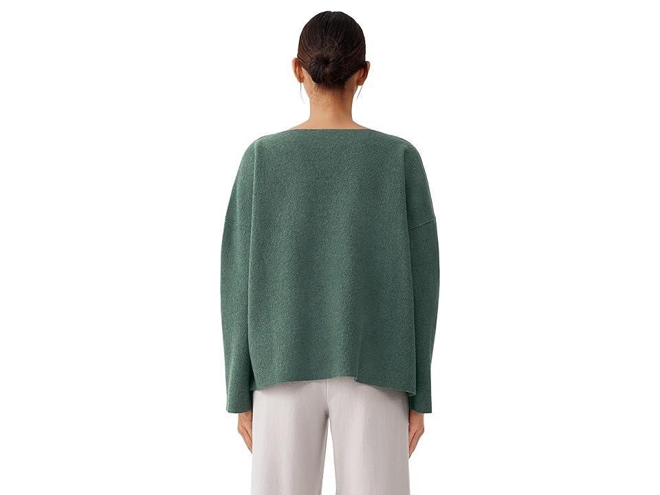 Eileen Fisher Bateau Neck Boiled Wool Sweater Product Image