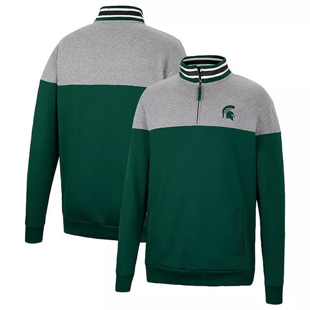 Mens Colosseum /Heather Gray Michigan State Spartans Be the Ball Quarter-Zip Top Product Image